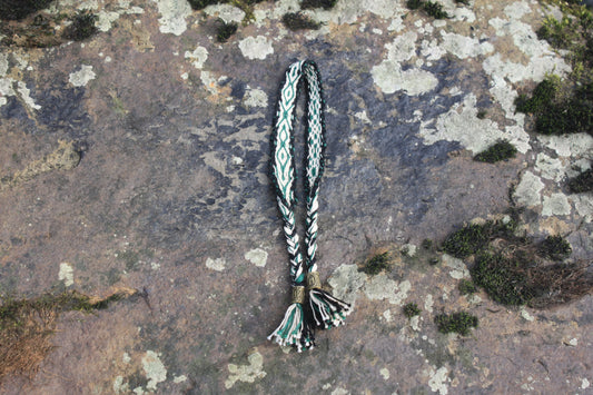 woven bracelet heimdall (black, beige & green)